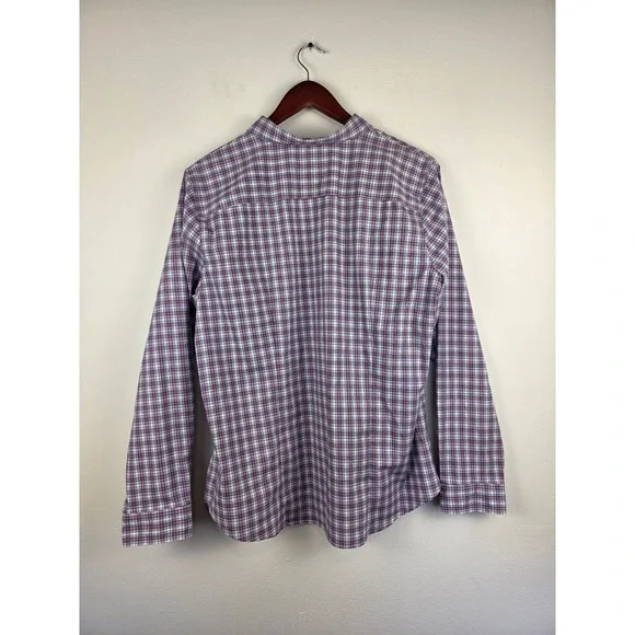 L.L. Bean Purple, Pink and White Plaid Button-Down Shirt - Picture 2 of 5